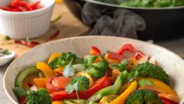 Gemüsepfanne mit Knoblauchsauce Gemüsepfanne mit Knoblauchsauce