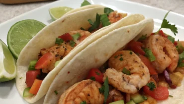 Würzige Garnelen-Tacos mit Avocado Würzige Garnelen-Tacos mit Avocado