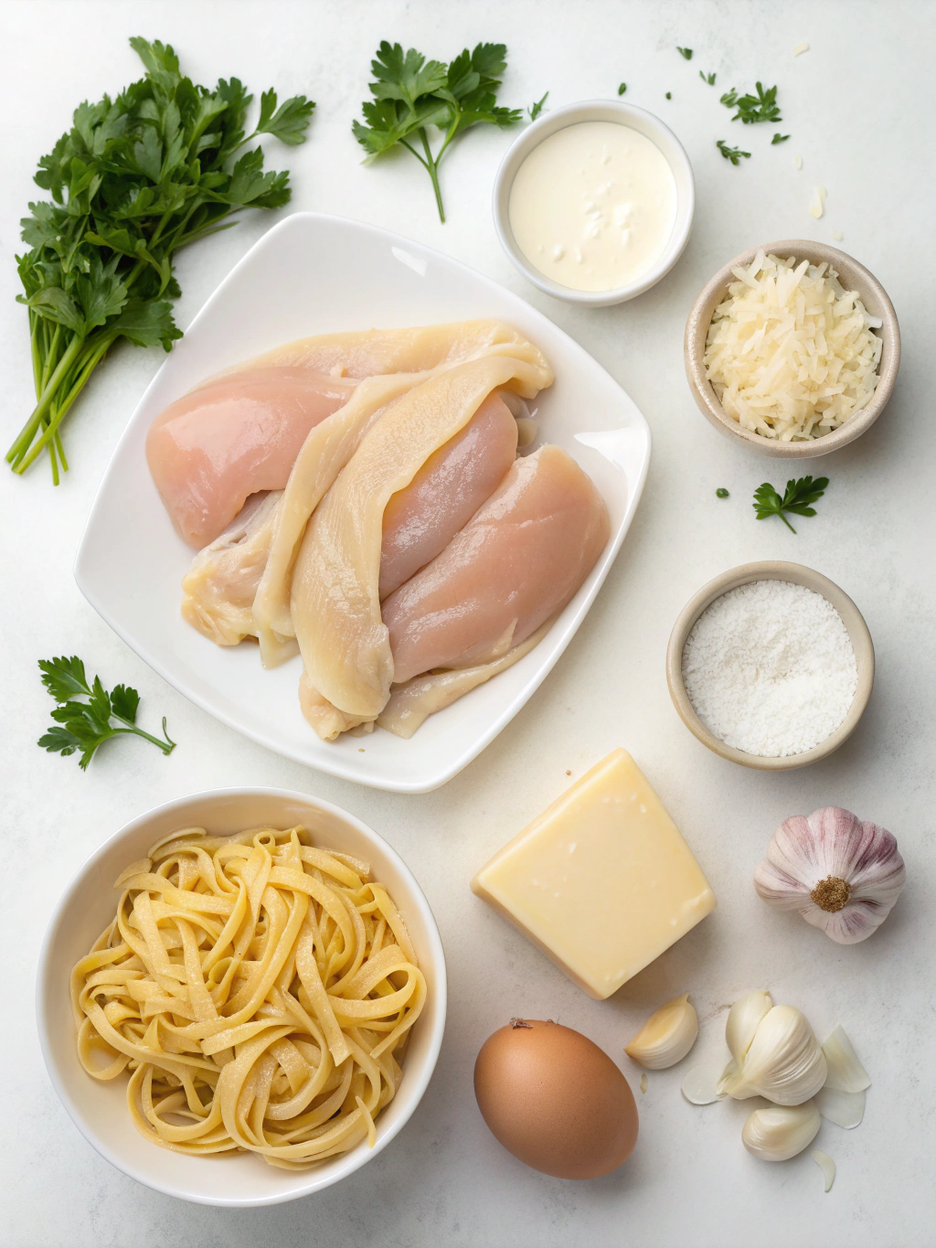 cremiges Chicken Alfredo Rezept ingredients