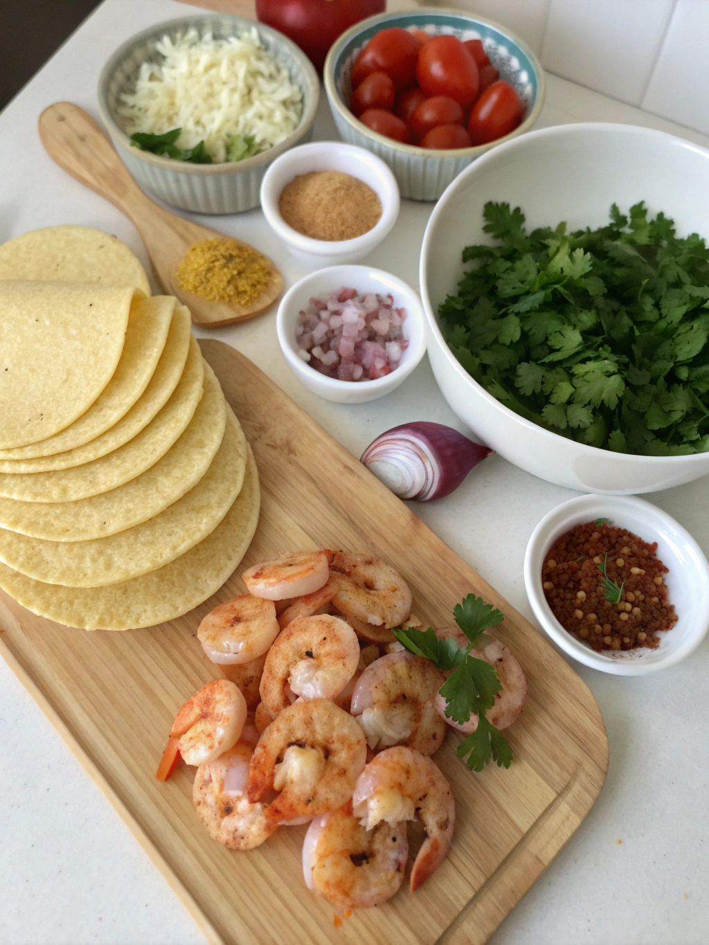 würzige Garnelen-Tacos Rezept ingredients