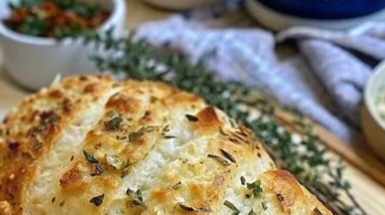 Bread Making Easy Baking Garlic Bread Homemade Bread No Knead Bread Quick Recipes 