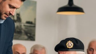 Nachdem er heißen Kaffee auf einen 78-jährigen Kriegshelden gegossen hatte, hatte er keine Ahnung, wer gerade ins Café kam. Nachdem er heißen Kaffee auf einen 78-jährigen Kriegshelden gegossen hatte, hatte er keine Ahnung, wer gerade ins Café kam.