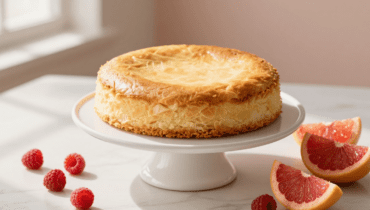 Gâteau de Savoie: Das Rezept von Cyril Lignac in 25 Minuten fertig mit hausgemachtem Himbeercoulis