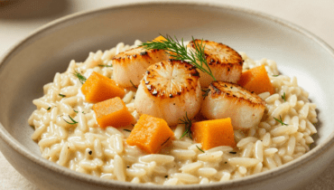 Weihnachts-Risotto: Der Trick einer Influencerin für perfekt karamellisierte Jakobsmuscheln mit Balsamico