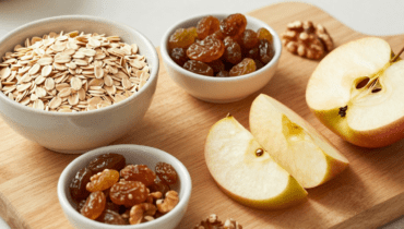 Glutenfreie Haferriegel mit Apfel und Rosinen: das komplette Rezept mit Express-Einweichen der Trockenfrüchte