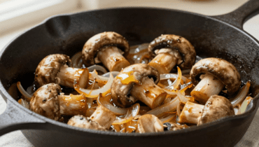 Gebackener Camembert: Die einfache Methode, ihn mit karamellisierten Pilzen in ein schmelzendes Gericht zu verwandeln