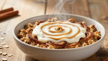Baked Oats nach Cinnamon-Roll-Art: das gesunde Rezept, das Zimtschnecken beim Frühstück ersetzt Baked Oats nach Cinnamon-Roll-Art: das gesunde Rezept, das Zimtschnecken beim Frühstück ersetzt