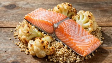 Lachs, mit Kreuzkümmel gerösteter Blumenkohl und Bulgur: ein komplettes Gericht in 40 Minuten