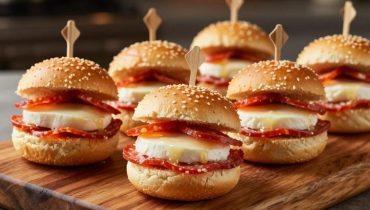 Mini-Pizza-Burger: Das Hybridrezept, das den Aperitif mit Hackfleisch, Mozzarella und Peperoni vereinfacht