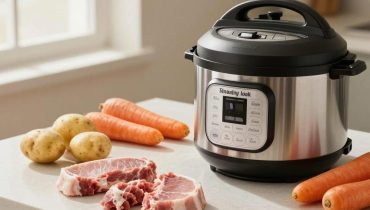 Instant Pot: Wie man Schweinekoteletts, Püree und Gemüse in 30 Minuten in einem einzigen Behälter zubereitet
