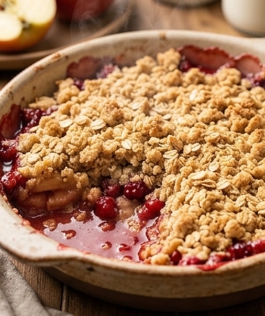 Apfel-Beeren-Crumble