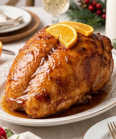 Glasierte Pute mit braunem Zucker und Orange aus dem Slow Cooker