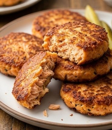 Knusprige Lachsplätzchen mit 3 Zutaten