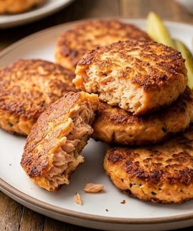 Knusprige Lachsplätzchen mit 3 Zutaten