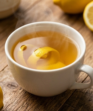 Hausgemachter Zitronenschalen-Aufguss