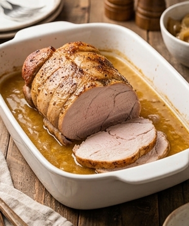 Zarter Putenbraten mit Zwiebelsuppe