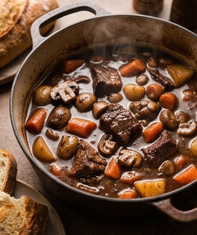 Bœuf Bourguignon nach traditioneller Art