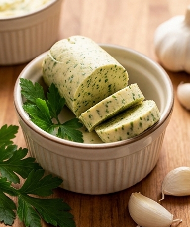 Knoblauchbutter mit frischen Kräutern