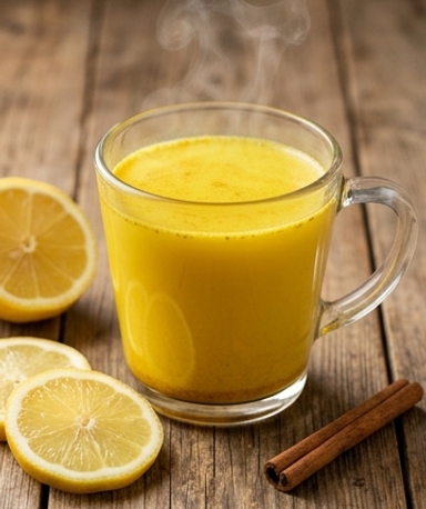Goldenes Kurkuma-Ingwer-Zitronen-Getränk