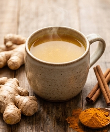 Goldenes Ingwer-Zimt-Kurkuma-Getränk