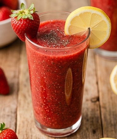 Erdbeer-Ingwer-Smoothie mit Chia-Samen