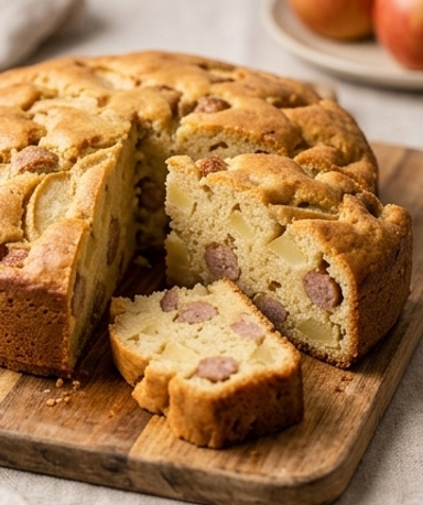 Herzhafter Apfel-Geflügelwurst-Cake