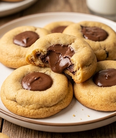 Gefüllte Cookies mit flüssigem Schokoladenkern