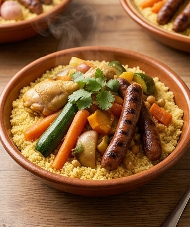 Couscous mit Hähnchen & Merguez