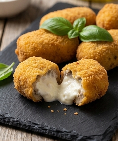 Pilzkroketten mit Stracciatella
