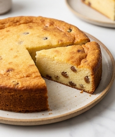 Grießkuchen mit Rosinen