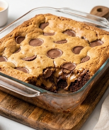 Schoko-Erdnussbutter Dump Cake