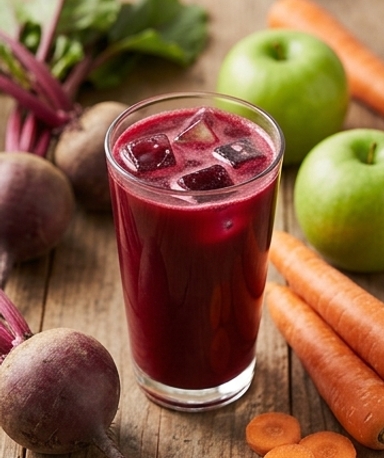 Rote Bete-Apfel-Karotten-Saft