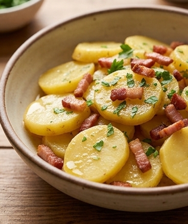 Kartoffelsalat — mit heißem Dressing