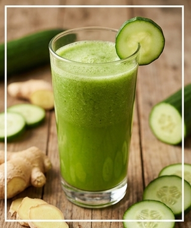 Ingwer-Zwiebel-Gurken-Getränk