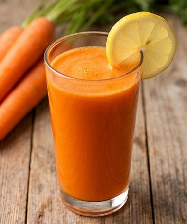 Karottensaft mit Zitrone und Honig