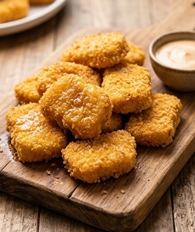 Hausgemachte Hähnchen-Nuggets aus dem Ofen