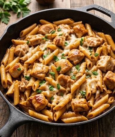 One-Pot Honig-BBQ-Hähnchen Penne