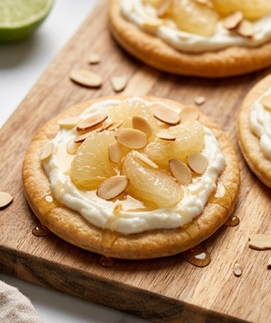 Süße Pizzen mit Petit Suisse und Pomelo