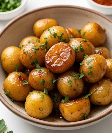 Glasierte Kartoffeln mit braunem Zucker aus dem Slow Cooker