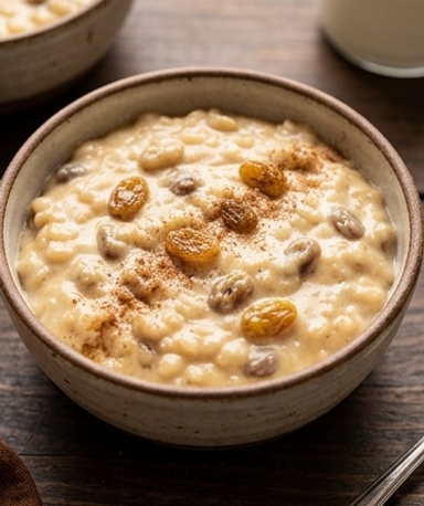 Cremiger Milchreis mit Rosinen aus dem Slow Cooker