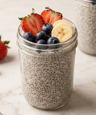 Cremiger Chia-Pudding mit frischen Früchten