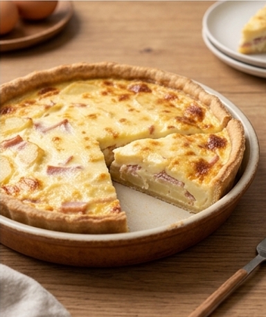 Quiche mit Kartoffeln und Putenschinken