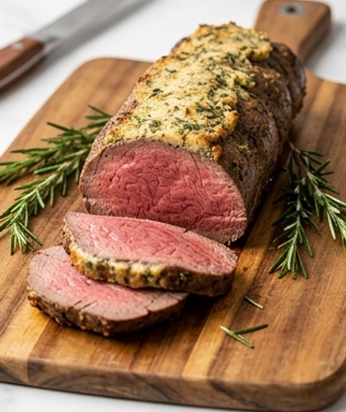 Rinderfilet-Braten mit frischer Kräuterbutter