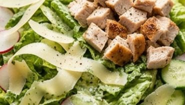 Green Goddess Caesar Salad mit Brathähnchen