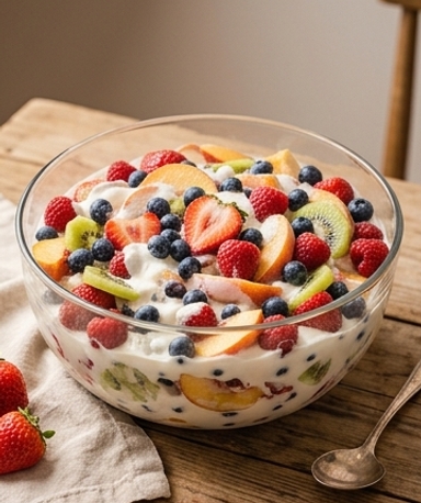 Cremiger Sommer-Obstsalat