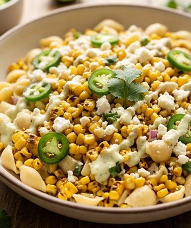 Mexikanischer Nudelsalat mit geröstetem Mais