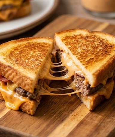 Gegrilltes Bang-Bang Cheeseburger Sandwich
