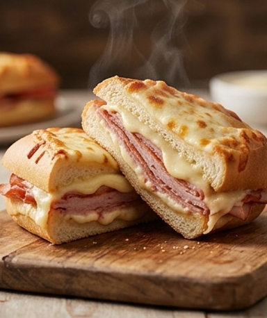 Überbackene italienische Sandwiches aus dem Ofen