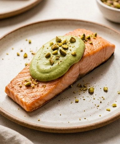 Lachs mit Pistaziencreme