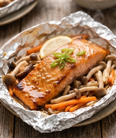 Miso-Lachs en Papillote